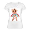 Playera Dama: Algodón Peinado Cuello V Miniatura